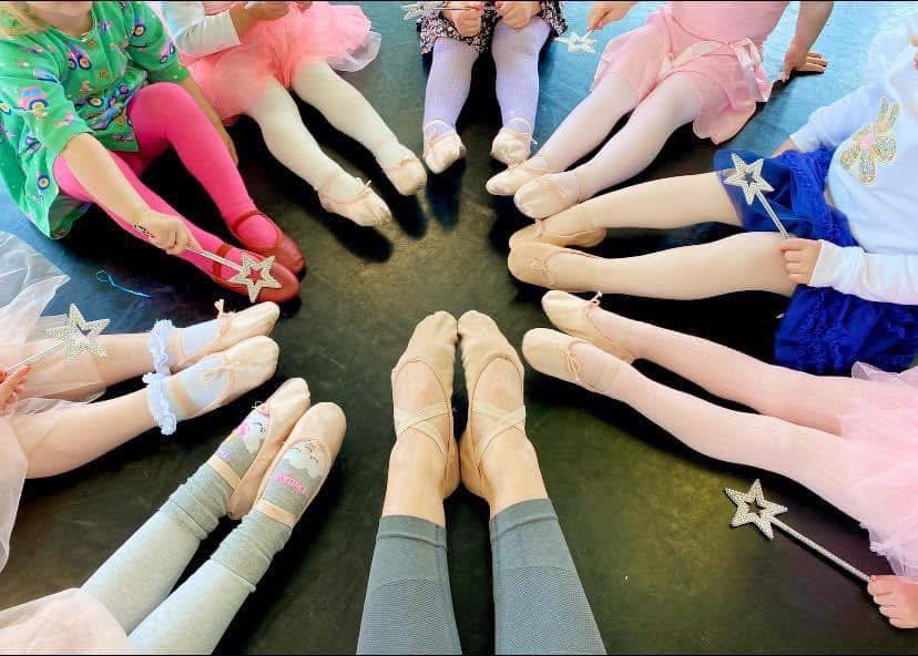 Ballet shoes in a circle